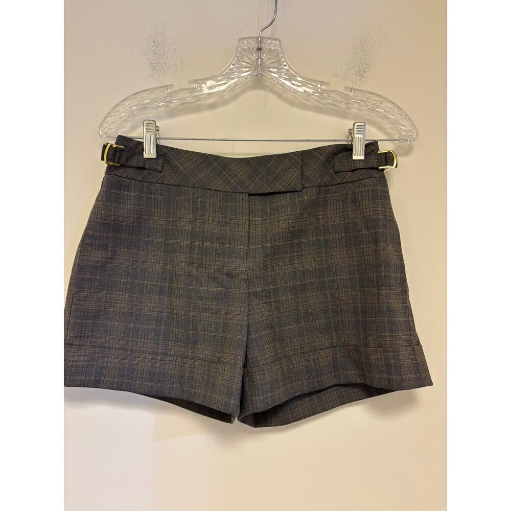 Trina Turk Ithica Shorts Brown Black Plaid NWT Size 0